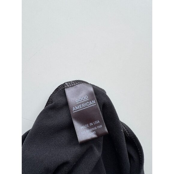 GOOD AMERICAN Snap Queen Black Half Sleeve Plunge V-Neck Bodysuit, Size 2/M - Picture 13 of 15